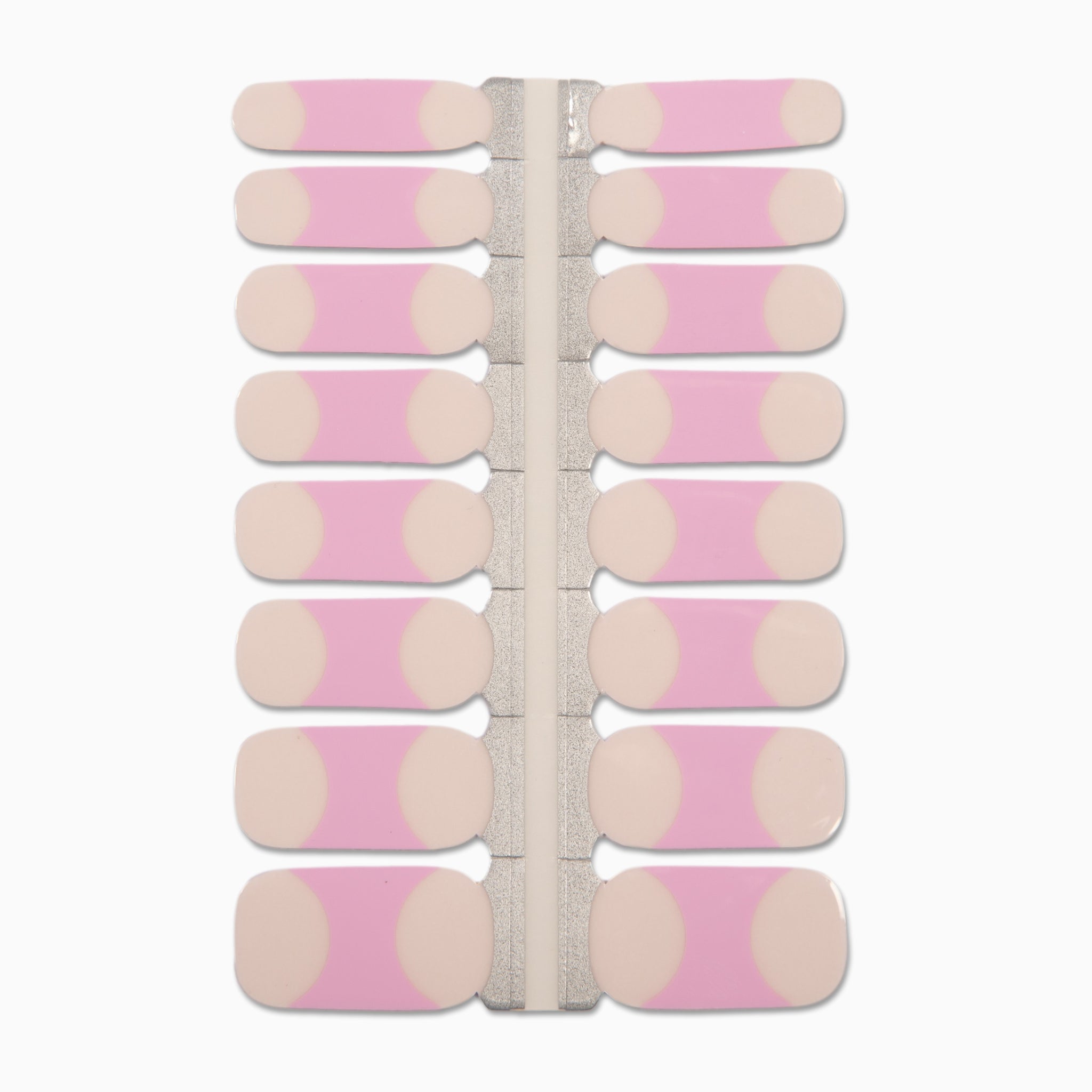 Nagelstickers met roze french manicure op witte achtergrond