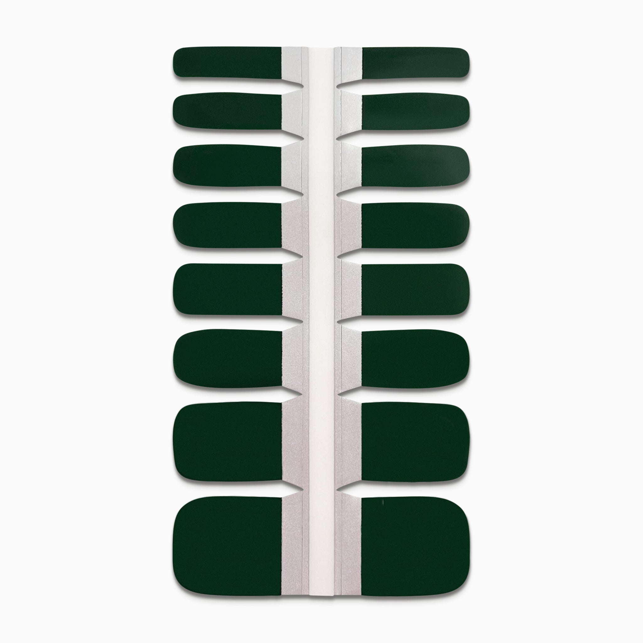 productfoto van groene nagelstickers voor tenen op witte achtergrond
