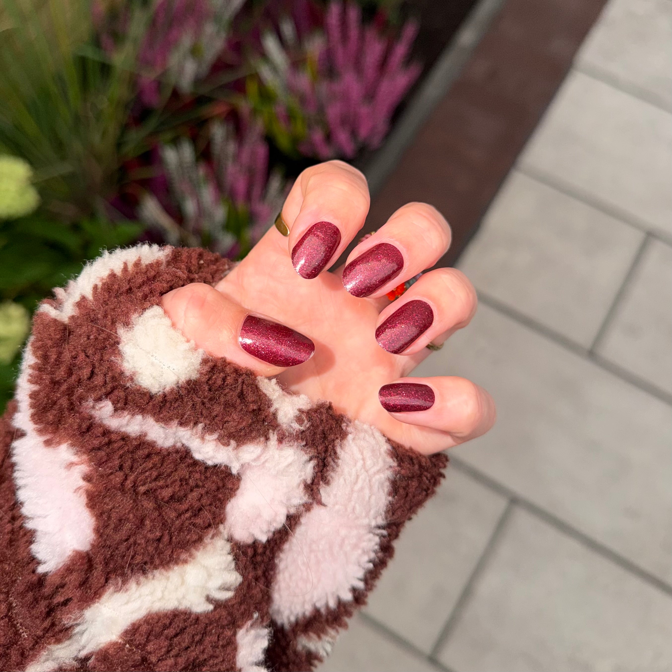 Sparkly Dark Red