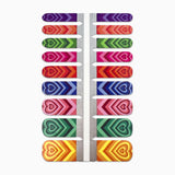 Productfoto van nagelstickers met hartjes voor kids in verschillende kleuren op witte achtergrond