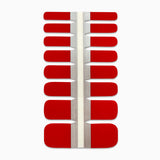 Productfoto van rode nagelstickers voor teennagels op witte achtergrond