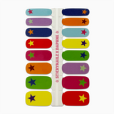 productfoto van nagelsticker met kleuren en sterren op witte achtergrond